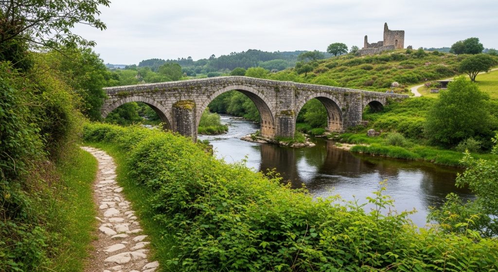 Senda Fluvial do Río Ulla: Pesqueiras, ponte medieval, Torres do Oeste