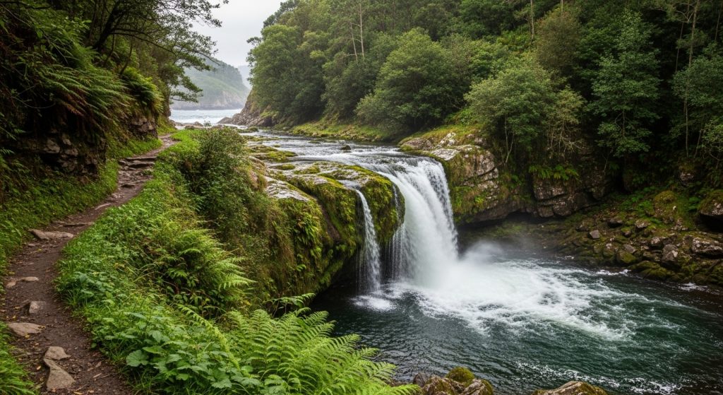 Senda das Fervenzas do Río Castro: Salto de Augacaída, Ponte Maceira