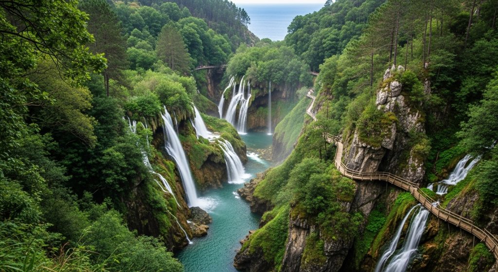 Ruta de las Gargantas del Río Mao: pasarelas y cascadas en un cañón escondido