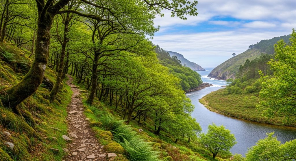 Ascenso ó Monte Faro porpegado ó Río Ulla