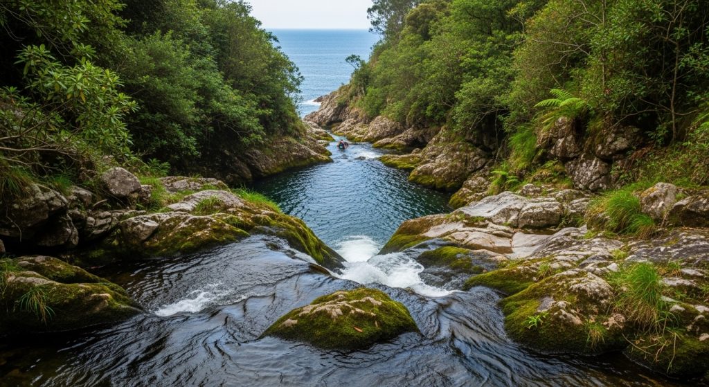 Descenso de barrancos en el Río Barosa: barranquismo para principiantes en Pontevedra