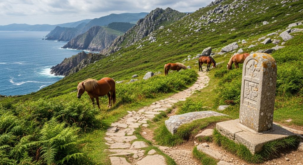 Percorrido de sendeirismo pola Serra da Groba: cabalos salvaxes e historia