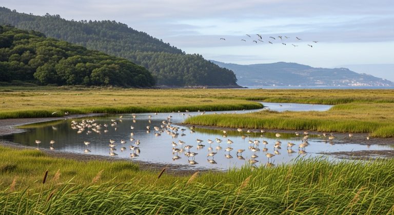 Avistamiento de aves en las marismas de O Grove durante la migración