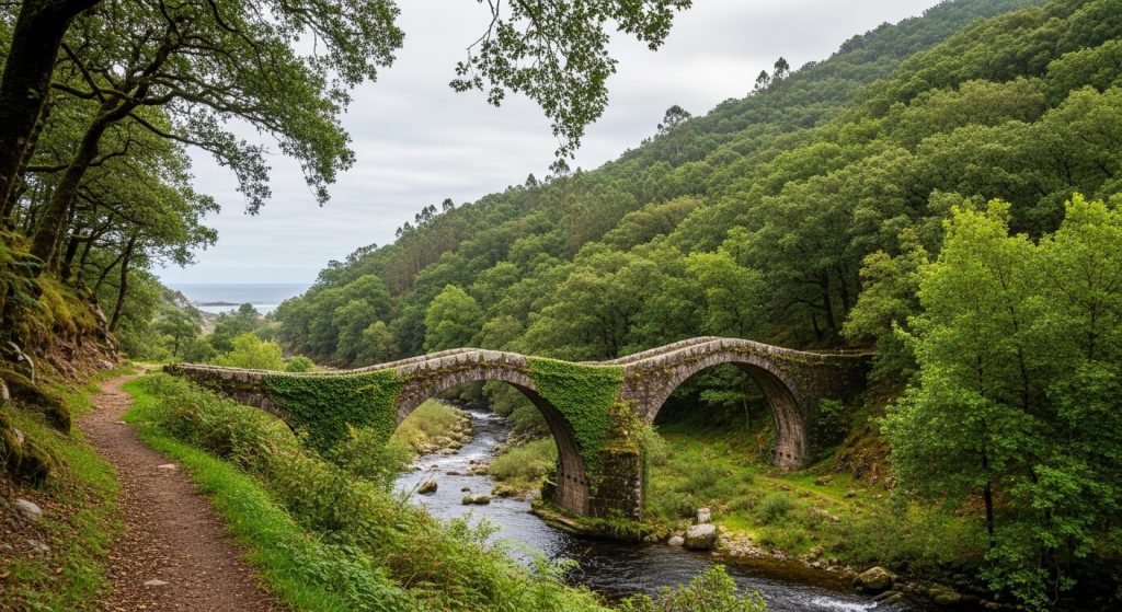 Sendeiro do Río Ulla: paisaxe fluvial entre pontes medievais