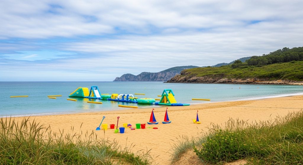 Gymkana acuática y juegos en la playa de Baltar para niños