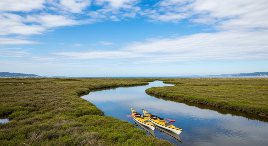 Excursión en kayak por las marismas del río Eo en verano