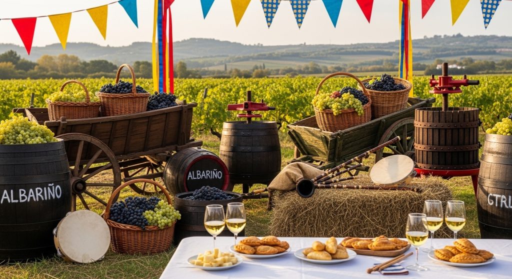 Festa da Vendimia en O Rosal: recolecta de uva, foliada y cata en el Baixo Miño