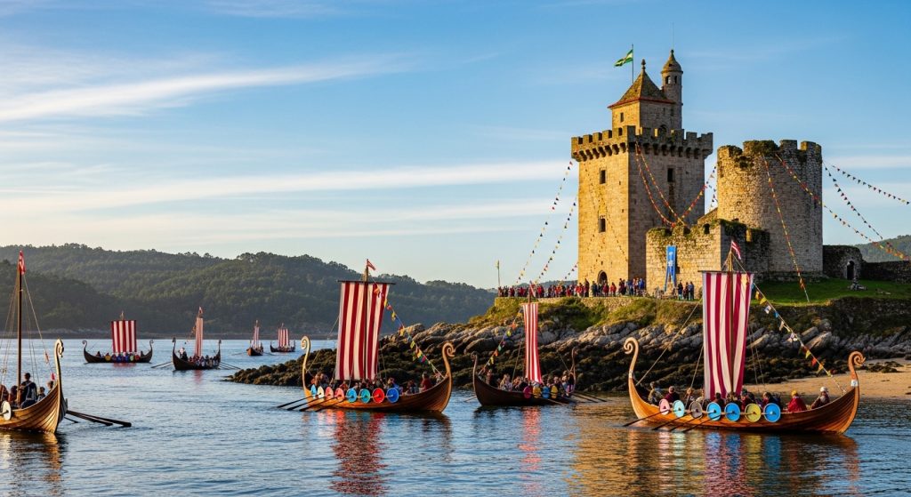 Romería Vikinga de Catoira: drakkars, torres y desembarco histórico en la ría de Arousa