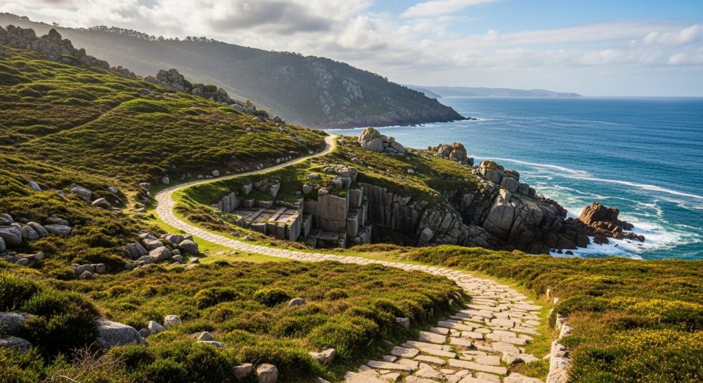 Senda dos Canteiros en Oia: historia e mar salitre
