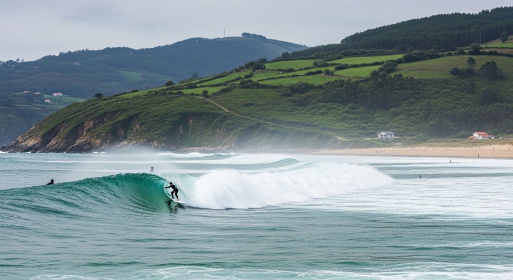 Surf en la playa de Pantín para principiantes y expertos
