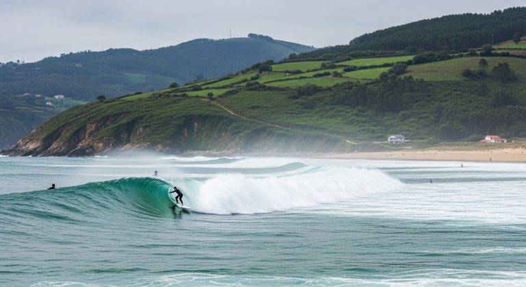 Surf en la playa de Pantín para principiantes y expertos