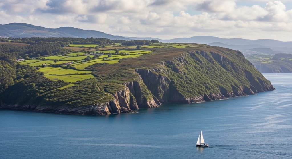 Navegando por los fiordos de Outes en primavera