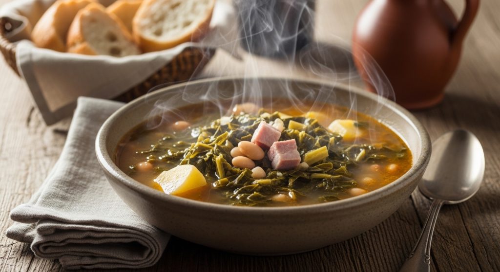 Caldo gallego de antaño: receta tradicional con grelos y lacón