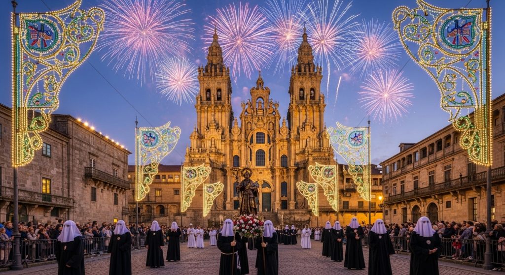 Festas do Apóstolo en Santiago: fuegos, actos religiosos y cultura gallega