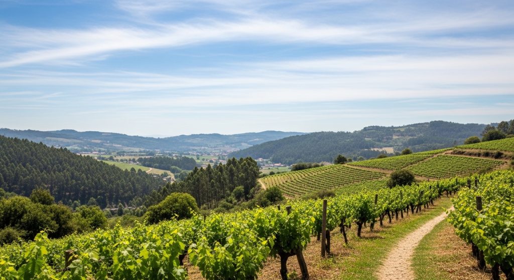 Sendeiro do río Deva en Arbo: bosque e viñedos