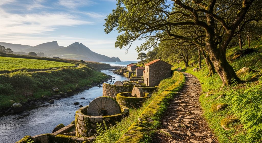 Sendeiro dos Muíños de Batán en Zas: tradición e río