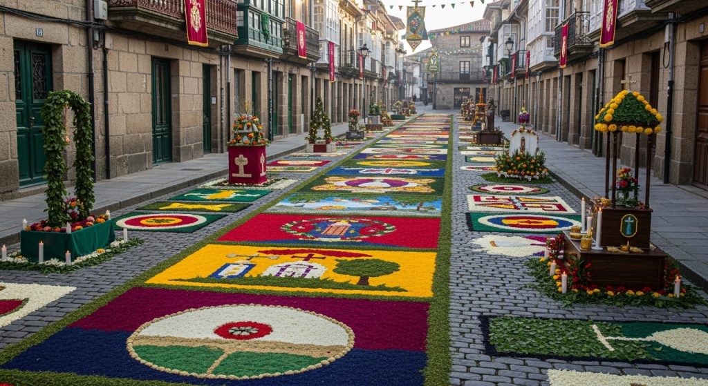 Festa do Corpus de Ponteareas: alfombras florales y arte efímero