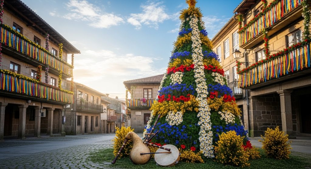 Festa dos Maios en Ourense: flores, primavera y cantos populares