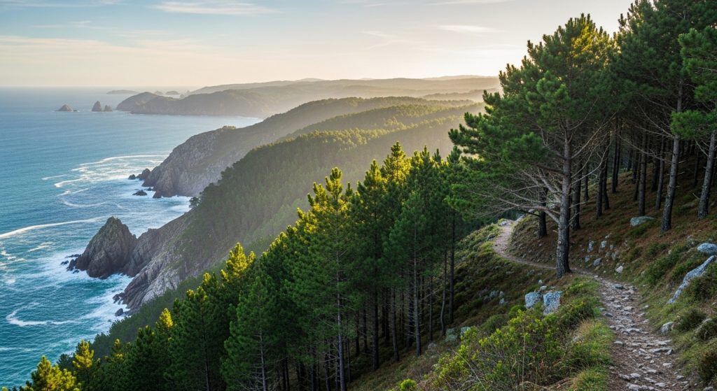 Travesía da Serra de Groba: fermosos bosques de piñeiros e vistas costeiras
