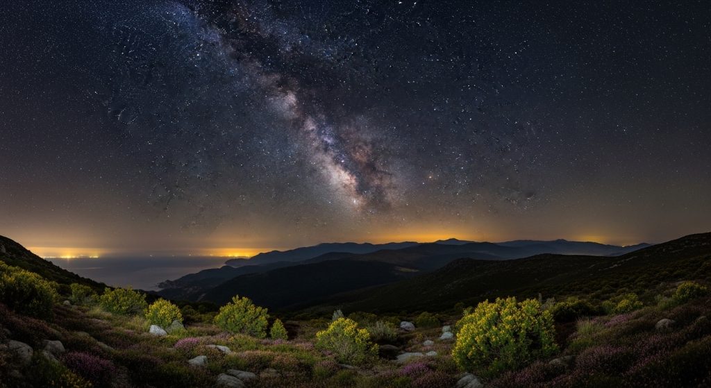 Observación de estrellas en el alto do Bidueiro