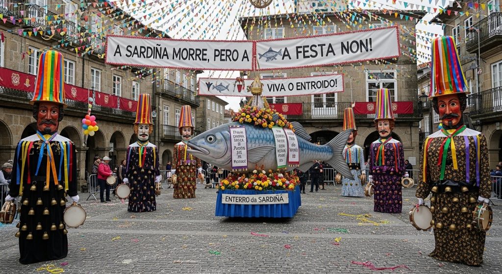 Carnaval de Xinzo de Limia: pantallas, sátira y el entierro del bacalao