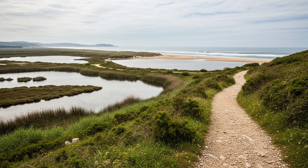 Sendeiro de San Xián: as marismas e a lagoa de Corrubedo