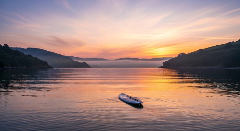 Paddle surf al amanecer en la ría de Ferrol