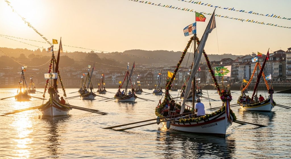 Romería de San Bartolomeu en Vilanova de Arousa: botes, remo y tradición estival