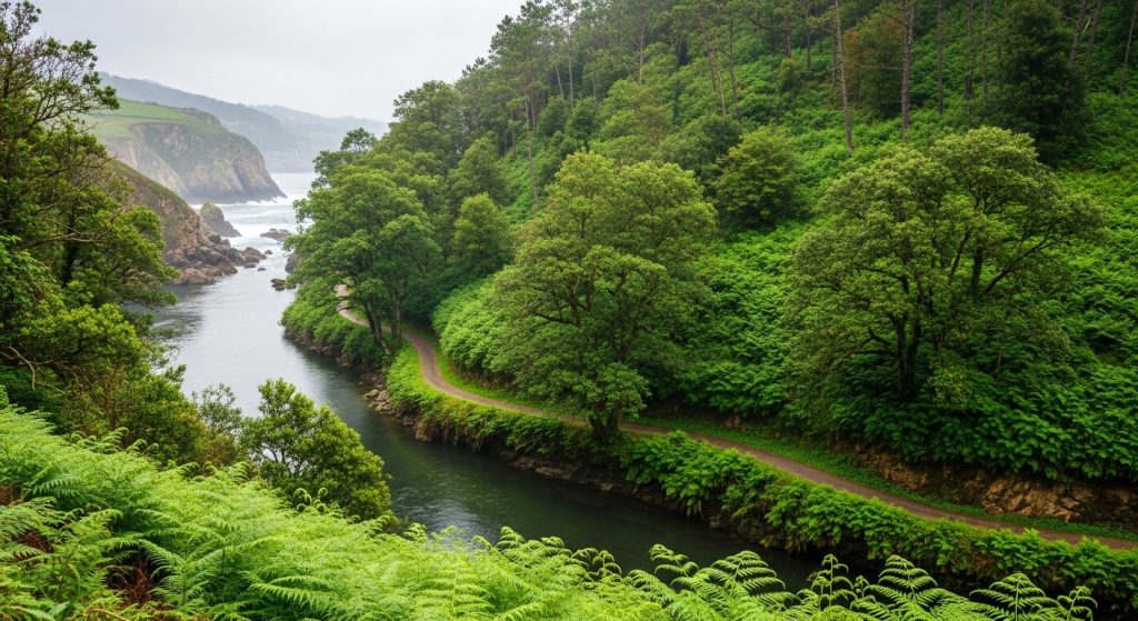 Sendeiro do río Pedreira en Betanzos: o camiño das pesqueiras