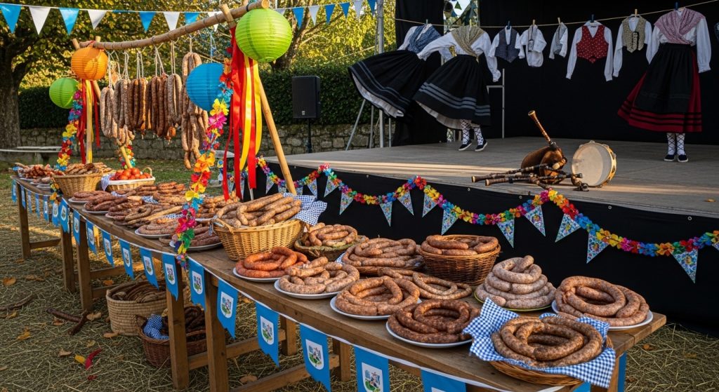 Festa do Chourizo en Vila de Cruces: embutidos y danza tradicional