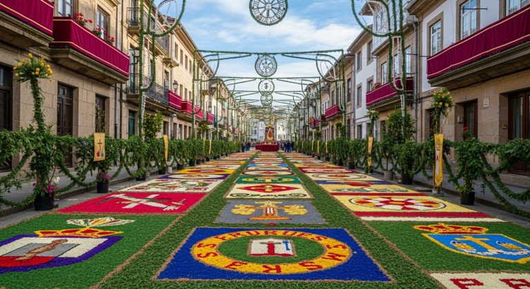 Festa do Corpus en Ponteareas: alfombras florales y desfile solemne