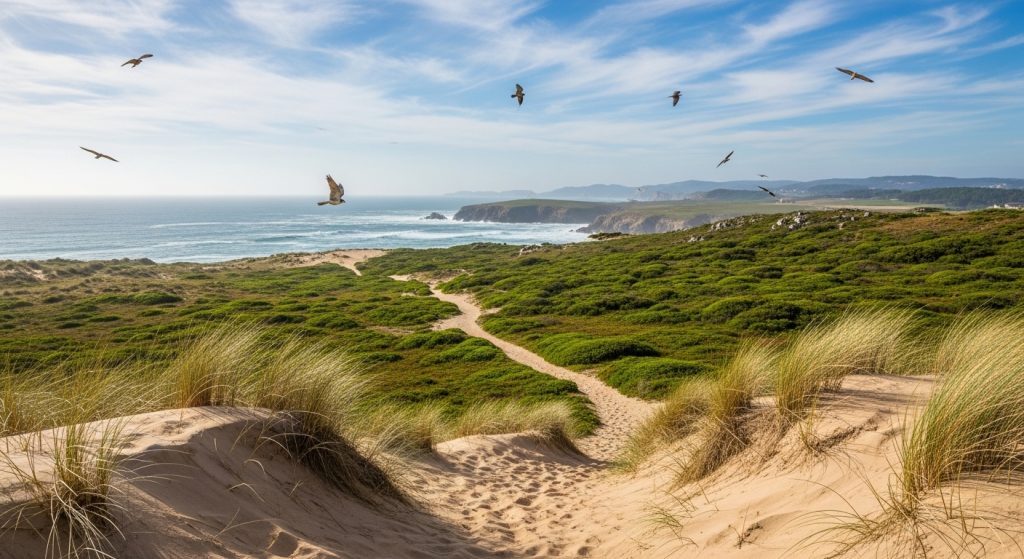 Ruta das Illas Cíes polo camiño dos Faros: dunas e falcoeiros