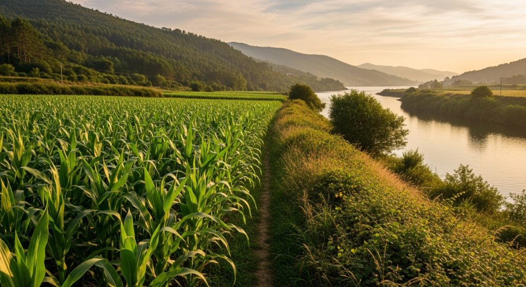 Sendeiro de Cereixa de Arriba: o berce do maíz e o río Mao
