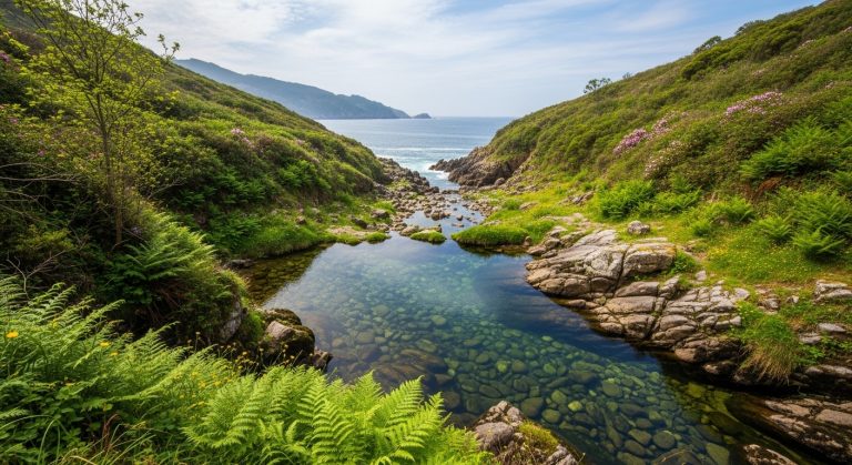 Ruta das pozas do río Mero en primavera