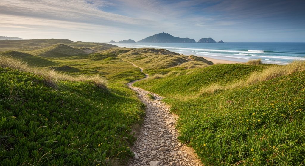 Sendeiro da Costa da Vela: entre dunas e a illa de Ons