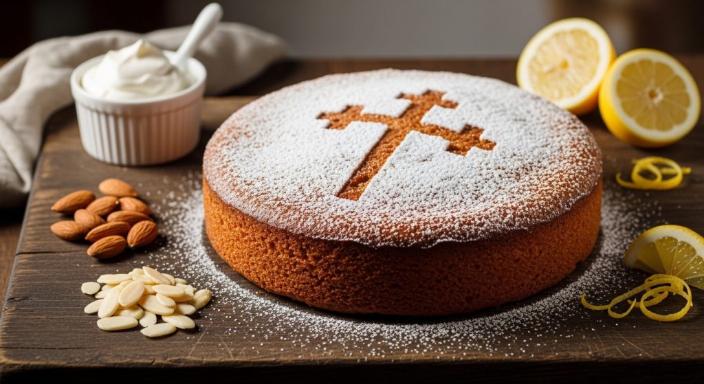 Tarta de Santiago con almendras tostadas: el toque artesanal