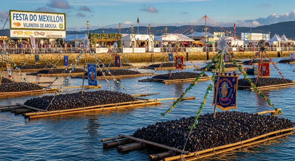 Festival del Mejillón en Vilanova de Arousa: bateas y sabor del mar