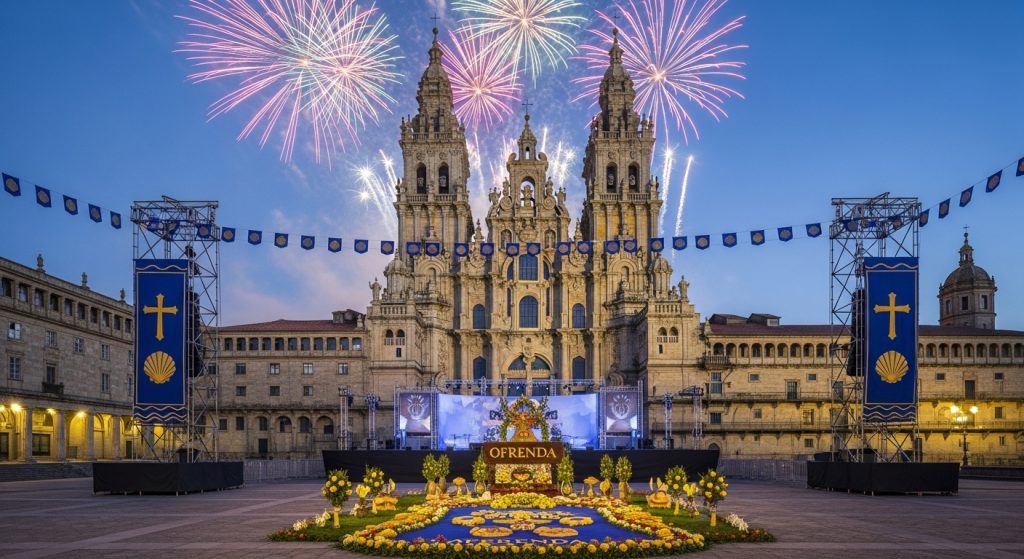 Fiestas del Apóstol en Santiago: fuegos artificiales, ofrenda y cultura jacobea