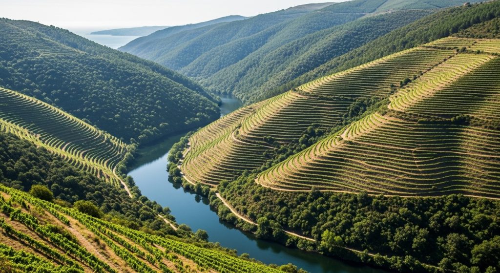 Sendeiro da Ribeira Sacra polo canón do Sil: viñedos en voo de paxaro