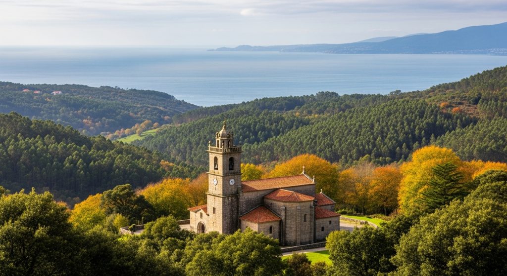 Visita a la iglesia de San Cristovo de Vilalba en otoño