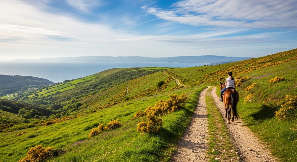 Ruta a caballo por los Eidos do Condado en primavera