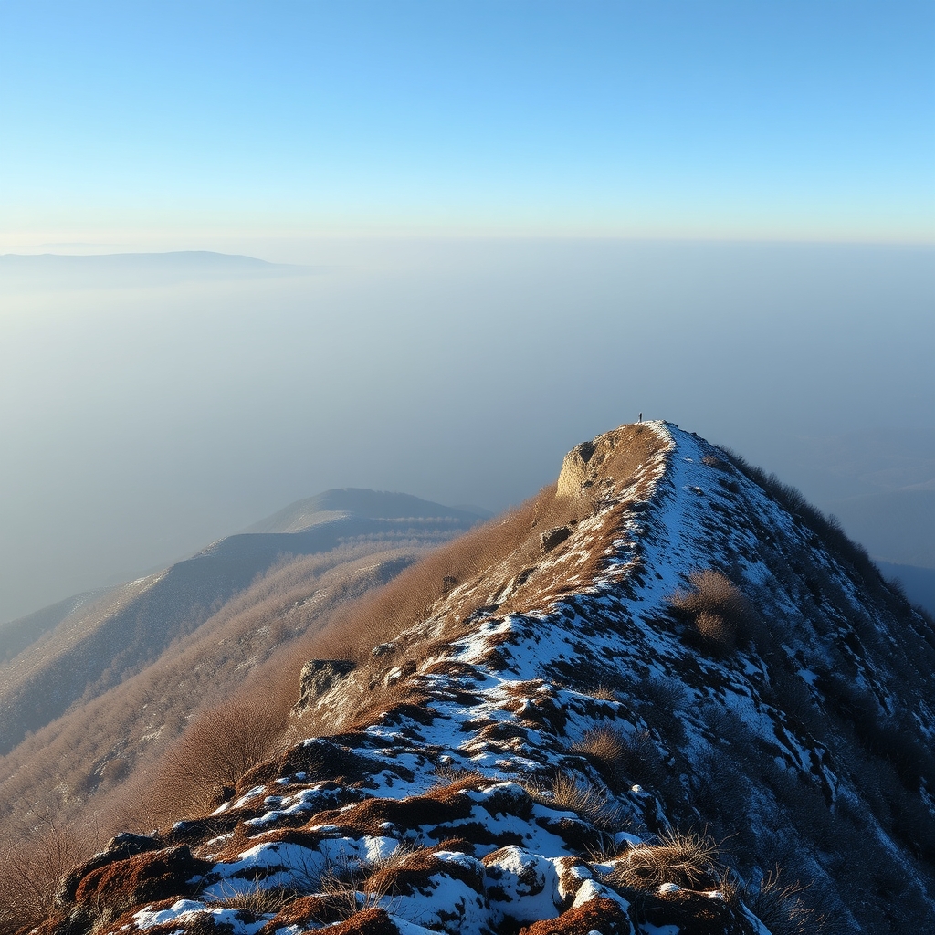 Ascenso ao Pico de Montouto: vertiente lucense, nieves invernales, Ancares