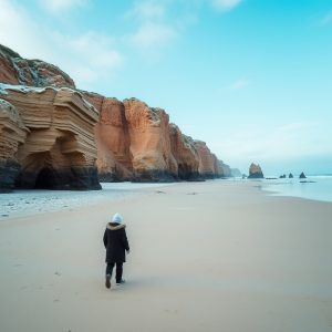 Escapada a la playa de las Catedrales en invierno: arena sin aglomeraciones
