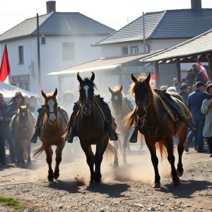 Festa da Malla de Castrelo de Miño: trilla con caballos, tecnología tradicional, demostración etnográfica