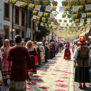 Festa das Alfombras Florais en Redondela: arte efímero y devoción