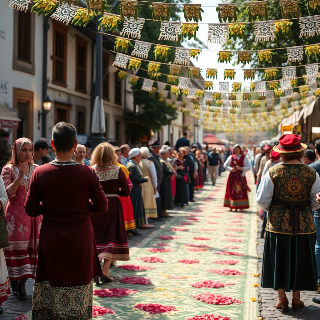 Festa das Alfombras Florais en Redondela: arte efímero y devoción