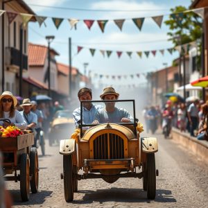 Festa das Carrilanas en Esteiro: carreras de coches de madera llenas de humor
