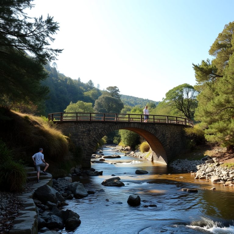 Puente en la Ribeira de Piquín: rutas de senderismo y río salvaje