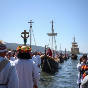 Romaría da Virxe do Monte en San Cibrao: procesión marítima, embarcaciones engalanadas, devoción marinera