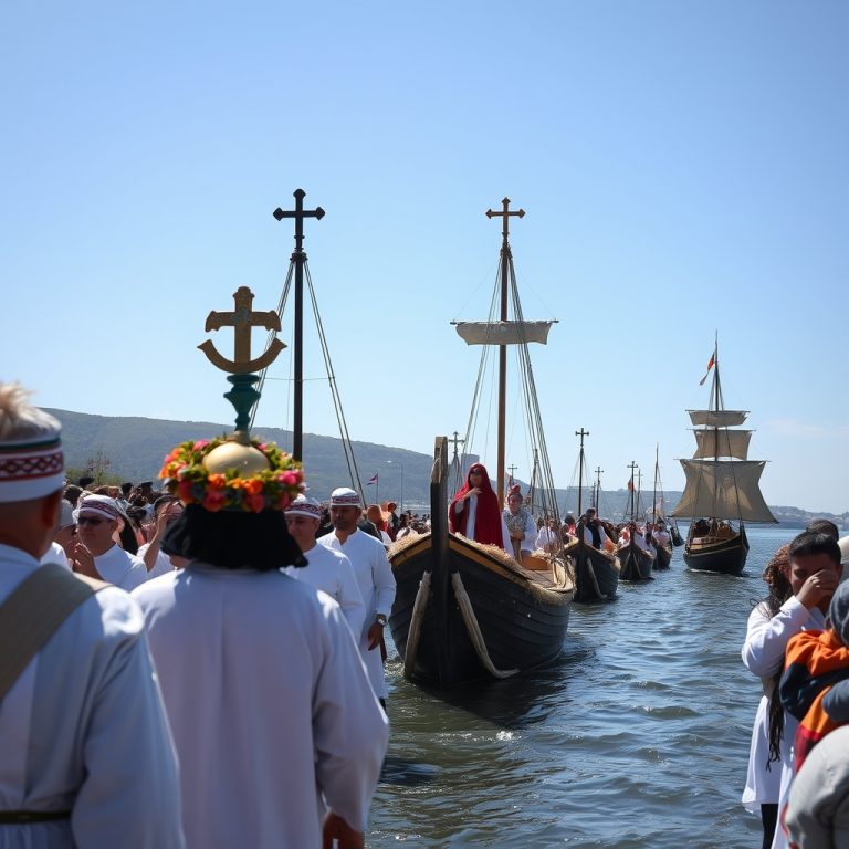 Romaría da Virxe do Monte en San Cibrao: procesión marítima, embarcaciones engalanadas, devoción marinera